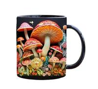 Générique Coffee Muug Cup, Mushroom Pattern Drinkware, Ceramic Milk Cup, Stylish Design with, Modern Kitchenware with Charm, Tableware for Coffee Tea Hot Cocoa Milk Juice Home 11oz