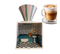 Générique Coffee Pour Over Dripper - Manual Brew Filter Cone for Rich Flavor Extraction | Ceramic Cone with Spiral Rib Design, Reusable Brewing Device for Home Kitchen Coffee Making