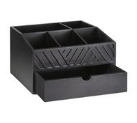 Générique Coffee Station Organizer, Wooden Tea Drawer, 5-Compartment Storage Rack, Compact Build, Easy Access, Space Saver, Rustic Charm, Perfect for Home, Workplace, Cafe, 31x20x17cm