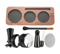 Générique Coffee Tamper - 58mm Coffee Powder Press Tamping Set for Espresso | Precision Stainless Steel Flat Base with Ergonomic Wood Handle for Home, Cafe and Baristas