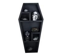 Générique Coffin Wall Shelf - Creative Gothic Display for Halloween | Floating Bookshelf Furniture, Spooky Home Ornament, Horror Theme Accessory, Creepy Storage Gadget for Bedroom Living Room