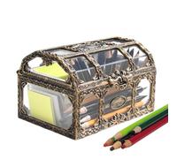 Générique Coffre Au Trésor Pirate Transparent, Coffre au Trésor Pirate, Coffret Vintage Portable Accessoires Halloween Carnaval Bonbonnière Souvenirs Maison Garçon Fille