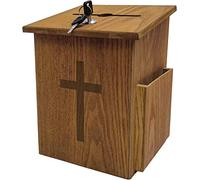 Générique Coffre-Fort Mural de Dons de l'église offrant Une Collection de la Collection Suggestion avec écluse et clés pour Les églises Écoles Hôtels Homes Red Mahogany Wood Design