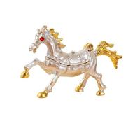 Générique Coffret à Bijoux avec Figurine de Cheval, Boîte à Bijoux Décorative, Organisateur de Collection en Alliage, Fermeture à Charnière, Rangement Compact,