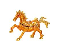 Générique Coffret à Bijoux avec Figurine de Cheval, Boîte à Bijoux Décorative, Organisateur de Collection en Alliage, Fermeture à Charnière, Rangement Compact,