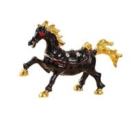 Générique Coffret à Bijoux avec Figurine de Cheval, Boîte à Bijoux Décorative, Organisateur de Collection en Alliage, Fermeture à Charnière, Rangement Compact,