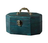 Générique Coffret à Bijoux en Bois, Boîte à Bijoux Décorative avec Couvercle à Charnière, Coffre à Trésors, Matériau Unique en Bois à Motifs Floraux