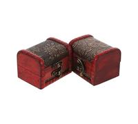 Générique Coffret à Bijoux en Bois Vintage 8 CM Lot de 2 Mini Boîtes Artisanales Chinoises Coffrets Classiques pour Petits Bijoux Cosmétiques et Souvenirs Rangement Compact pour Maison