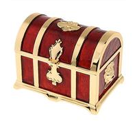 Générique Coffret à Bijoux en Forme de Coffre, Rangement pour Petits Objets, en Alliage de Zinc émaillé Doux avec Intérieur en Velours.