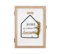 Générique Coffret à Clés Mural - Étagère Décorative En Bois À 6 Porte-Clés,Support Pour Fleurs Séchées | Pour Entrée Couloir Porte D'entrée Cuisine Garage Buanderie Cadeau Maison Anniversaire Fêtes