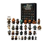 Générique Coffret cadeau générique Calendrier de l'Avent Halloween 2025, 31 nuits d'horreur, compte à rebours Halloween avec figurines, poupées effrayantes, figurines d'horreur (A-Black)