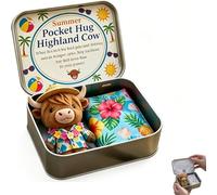 Générique Coffret Cadeau Vache des Highlands Câlinement de Poche, Mini Peluche Douce avec Carte et Boîte, Cadeau de Soutien Émotionnel Adorable pour Femmes et Amies, Souvenir Câlin Portable pour (#B)