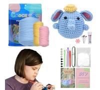 Générique Coffret De Crochet,Art Du Crochet D'Éléphant,Ensemble De Pour Les Débutants | Pour Loisir Créatif Anniversaire Vacances Femmes Adolescents