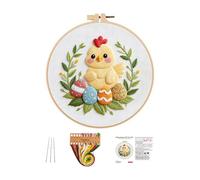 Générique Coffret de Démarrage en Broderie,avec Aiguille et Fournitures de Loisirs Créatifs de Pâques - Petit Kit De Broderie Manuelle - pour Adultes Femmes Débutants Maison Voyage Fêtes