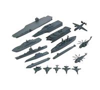 Générique Coffret de Jeu de 17 Pièces Représentant Un Navire de Guerre, avec Des Maquettes D'avions et Un Navire de Ravitaillement - Un Cadeau Idéal !, Gris