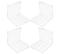 Générique Coffret de Maquillage 4 Pièces en Plastique Transparent pour Fards à Paupières et Rouge à Lèvres, Portable et Pratique pour Voyage, Présent Fête des Mères Style Plusieurs Styles