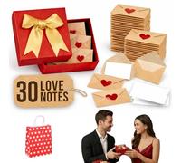 Générique Coffret de mini-cartes et enveloppes vierges avec sceaux en forme de cœur pour la Saint-Valentin messages d’amour personnalisés et cadeaux romantiques (30pcs)