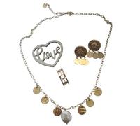 Générique Coffret de noël femme bijoux,ensemble nacre avec bague acier inoxydable, collier et boucle d'oreille - Edition limitée cadeau coffret