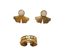 Générique Coffret de noël femme bijoux,ensemble quartz rose et acier inoxydable avec bague réglable et boucle d'oreille - coffret cadeau femme - edition limitée Noël