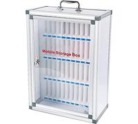 Générique Coffret de Rangement pour téléphone Portable, Support en Acrylique, boîte de Rangement de Bureau, Station de Recharge et Coffre-Fort Mural pour écoles, Bureaux et établissements Scolaires -