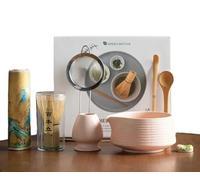 Générique Coffret Matcha Premium - Set à Matcha Complet pour Cérémonie du Thé - Coffret Thé Matcha avec Bol, Fouet Bambou et Accessoires - Matcha Set Idéal Cadeau Rituel Japonais (Rose)