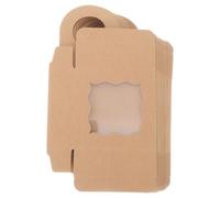 Générique Coffret Pliable 25 Pièces en Papier Kraft pour Bouteilles de Vin, Boîte à Vin Fenêtre et Poignée, Porte-Bouteilles Suspendu pour Soirées et Mariages