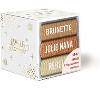 Générique Coffret trio chaussettes paillettes brunette