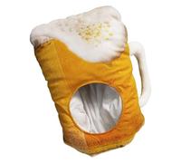 Générique Coiffe Chope Bière - Chapeau Peluche Amusant | Déguisement Léger | Tissu Doux Cřistal Avec Garnissage Coton PP Pour Oktoberfest, Halloween, Fêtes, Événements