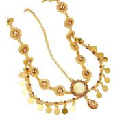 Générique Coiffe indienne élégante de couleur or avec pièce de monnaie et pour femmes, accessoire de mariage, tenues à usage quotidien, conceptions uniques, chaîne de cheveux