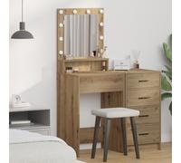 Générique Coiffeuse avec éclairage LED en chêne Artisan, 50x41x135 cm,Coiffeuses,18.75KG-865126