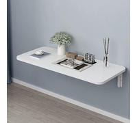 Générique Coiffeuse avec Miroir Rabattable et Tabouret Roulant, lumières LED intégrées, Table Murale Pliable en Bois, Bureau Multifonctionnel et Coiffeuse, buanderie Flottante Peu encombrante