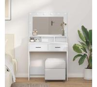 Générique Coiffeuse avec tiroir Blanc 79 x 41 x 135 cm Bois d'ingénierie,Meubles, Armoires & Meubles de Rangement, Meubles-lavabos, Coiffeuses, Blanc (Poids 28.4KG)