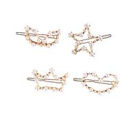 Générique Coiffure De Cheveux En Forme De Cheveux De 4 Pcs Creux Coiffure En Forme De Coeur Géométrie Géométrique Coiffe De Filles (étoile À Cinq Pointes, Couronne, Forme De Coeur, Oreille