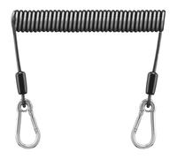 Générique Coiled Fishing Lanyard, Telescopic Stainless Steel Hook, Safety Accessory for Mountaineering, Boating, Camping and Hunting, Fishing Tool, Practical Design, Lanyard for Outdoor Adventure