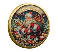 Générique Coin de Noël - Santant de Monnaie colorée Santa Claus | Décoration monétaire Double Face, pièces de Souvenirs à Collectionner pour décoration de Bureau de Farce
