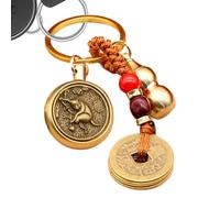 Générique Coin Key Chain, Key Chain Gourd en laiton - Chinois cinq empereurs Coin,Pendentif, pendentifs en chaîne de voitures, multifonctionnels pour femmes hommes