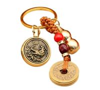Générique Coin pour la, chinois chinois Charme de sac à dos | Brass Key Ring Wealth Success Longevity, Coin Pendant