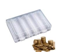 Générique Coin Storage Box, 100 Piece Display Organizer with 4 Sizes, Round Coin Capsules with Gasket for Silver Dollar Protection, Collector Supplies for Hobby, Showcase, Display, 1 Set