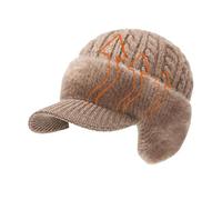 Générique ColdShield Trapper, ColdShield Trapper Hat, Blocking Winter Knitted Hats with Ear Flaps and Wool Brim, for Women Man