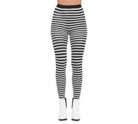 Générique Collant Femme Grande Taille Chaude,Collants RayéS De SoiréE, Bas RéSille éLéGants pour Clubs, Concerts Et Festivals (Black, One Size)