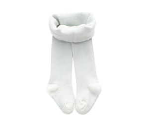 Générique Collant Polaire Fille Bébé Enfant Collant Thermique Extensibles épais en Molleton Uniforme Scolaire de Collants Taille Haute Chaud Hiver Polaire Doublé Opaques 1-10 Ans (White, 12-24 Mois)