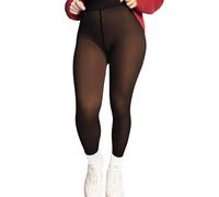 Générique Collant Polaire Thermique Femme: Legging Collants Hiver Effet Translucide Taille Haute Sculptante Chauds et Élastiques - Parfaits avec Robe Jupe ou Bottes 1 Paire S-L