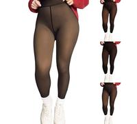 Générique Collant Polaire Thermique Femme: Legging Collants Hiver Effet Translucide Taille Haute Sculptante Chauds et Élastiques - Parfaits avec Robe Jupe ou Bottes 1 Paire S-L