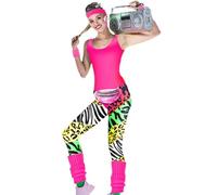 Générique Collants d’entraînement des années 80, ensemble de vêtements d’entraînement des années 80 - Leggings d’ pour femmes | Leggings de soirée dansante, jambières, sac banane, bouc