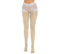 Générique Collants Femme Ouvert Trou Entrejambe Brillants Collant Sexy Elégant Femme Chaussettes Collant avec Jarretelle Bas Hauts de Cuisse