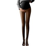 Générique Collants pour Femmes DoubléS de Polaire,AdaptéS Au DéBut,Au Milieu et à La Fin de La Grossesse,Design DéContracté Couleur Unie,Forte éLasticité,Coupe Taille Haute(Black,One Size)