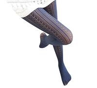 Générique Collants Résille Ajourés à Motifs Pour Femme leggings en résille florale Ladies Fashion Pattern Pantyhose Élastique Taille Haute Collant Fantaisie Femme