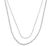 Générique Collares Superpuestos para Mujer, Collar con Colgante 2 en 1 de Plata, Cadenas Ajustables de Aleación de 40+5 cm, Estilo Minimalista, Brillo Elegante para un Look Chic Diario
