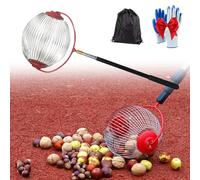 Générique Collecteur De Noix TéLescopique,RéGlables Ramasse Noix avec Manche,TéLescopique en Acier Inoxydable Rouleau Ramasse Noix pour Fruits Ferme Famille (Small)