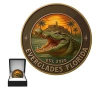 Générique Collectible Coin - Alligator Humor Edition for Decor Display, Art Marine Collection, Kids Florida Enthusiasts, Women History Buffs, Home and Office Showcase, Limited Edition, Premium Finish